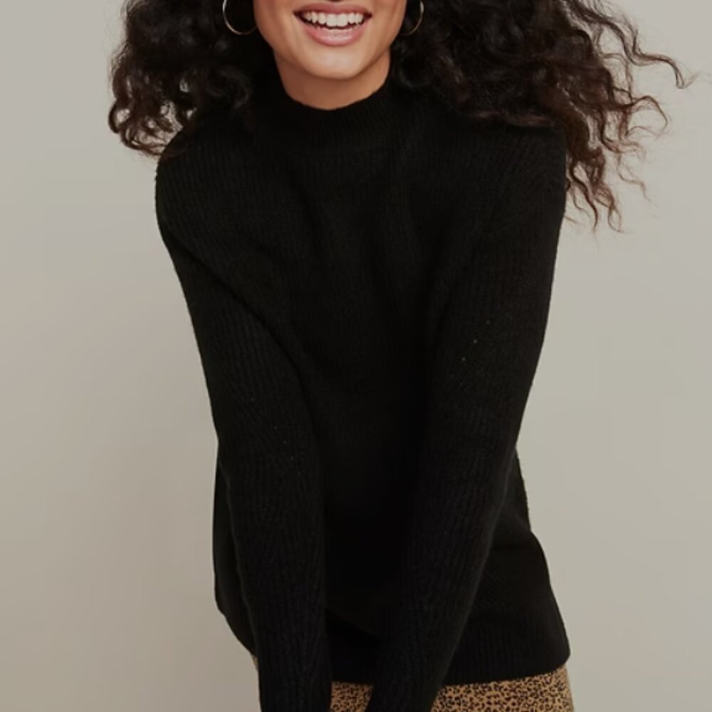 OLD NAVY - Super Cozy Textured Tunic Sweater for Women - Black - XS